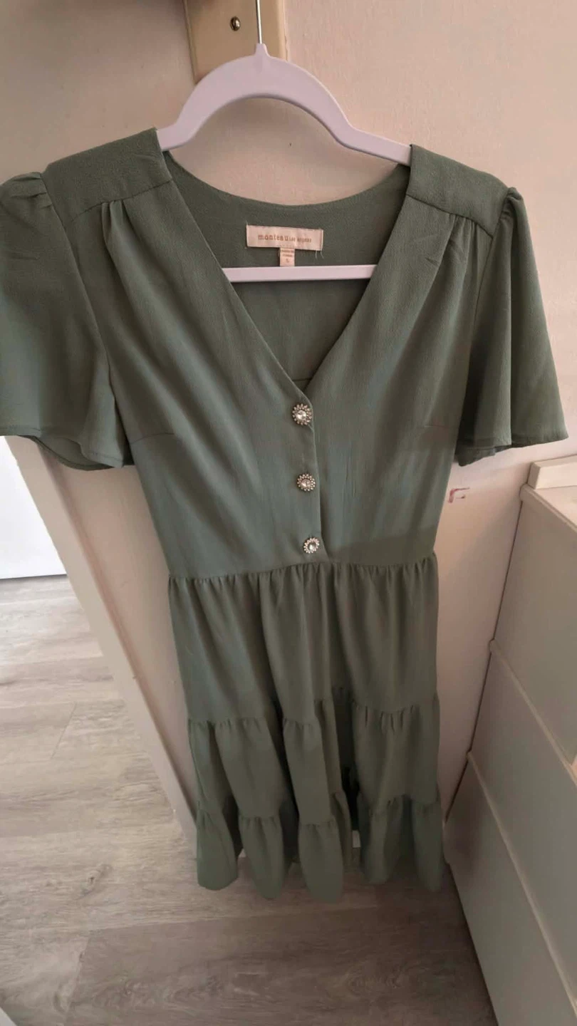 Manteau by Les Petites Bombes green tiered dress - photo 2