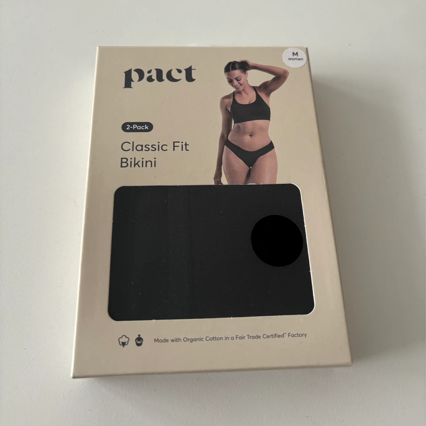 Pact Women's Classic Fit Bikini 2-Pack - Black, Size M