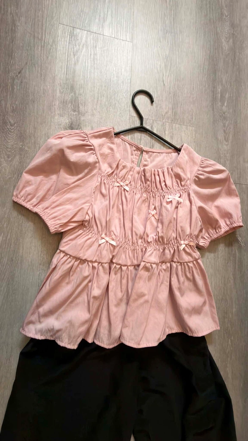Pink Peasant Blouse with Bows - photo 2