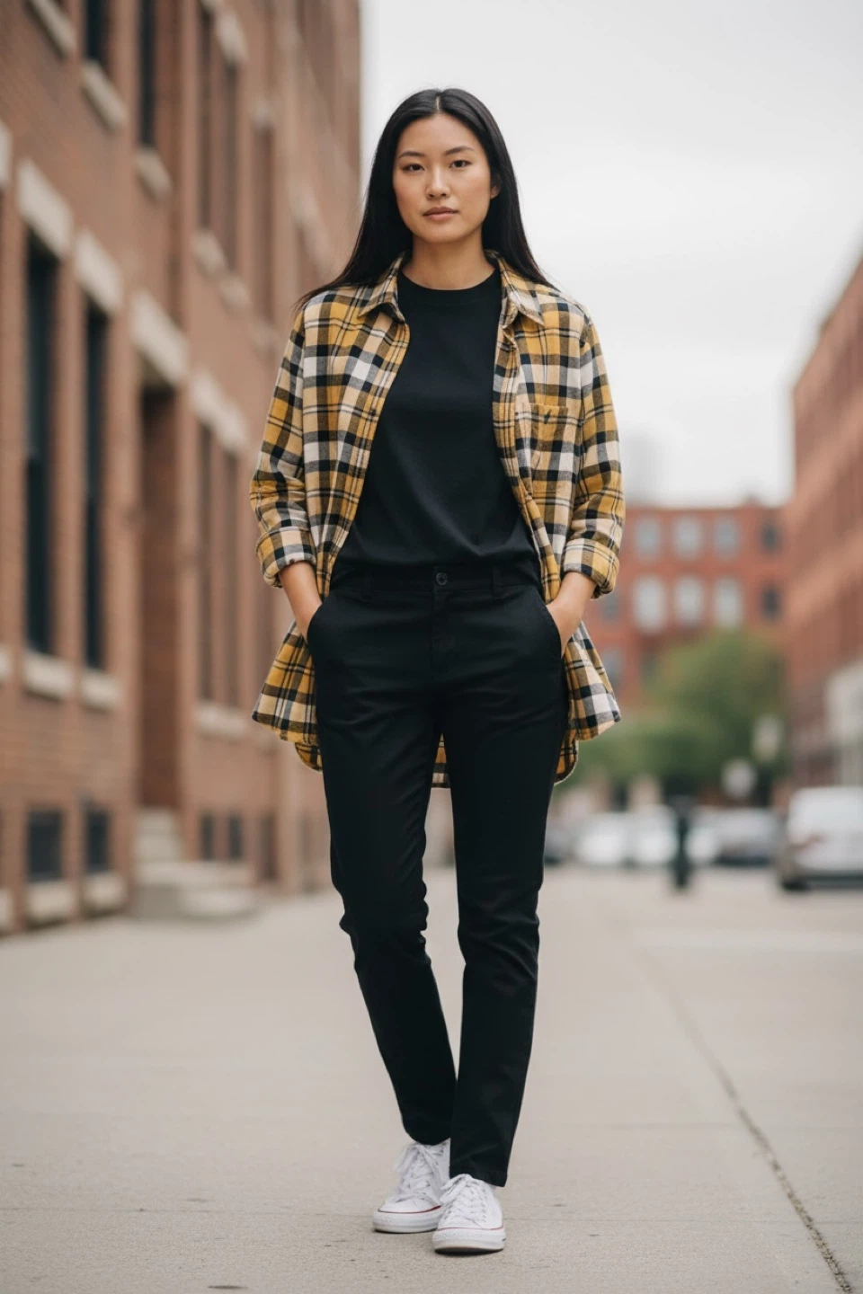 American Eagle Plaid Boyfriend Fit Flannel Shirt - Size M - photo 3
