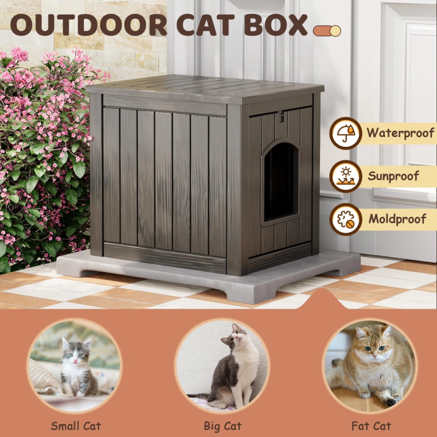 KAMABOKO Outdoor Cat House, Weatherproof-2pcs - photo 3
