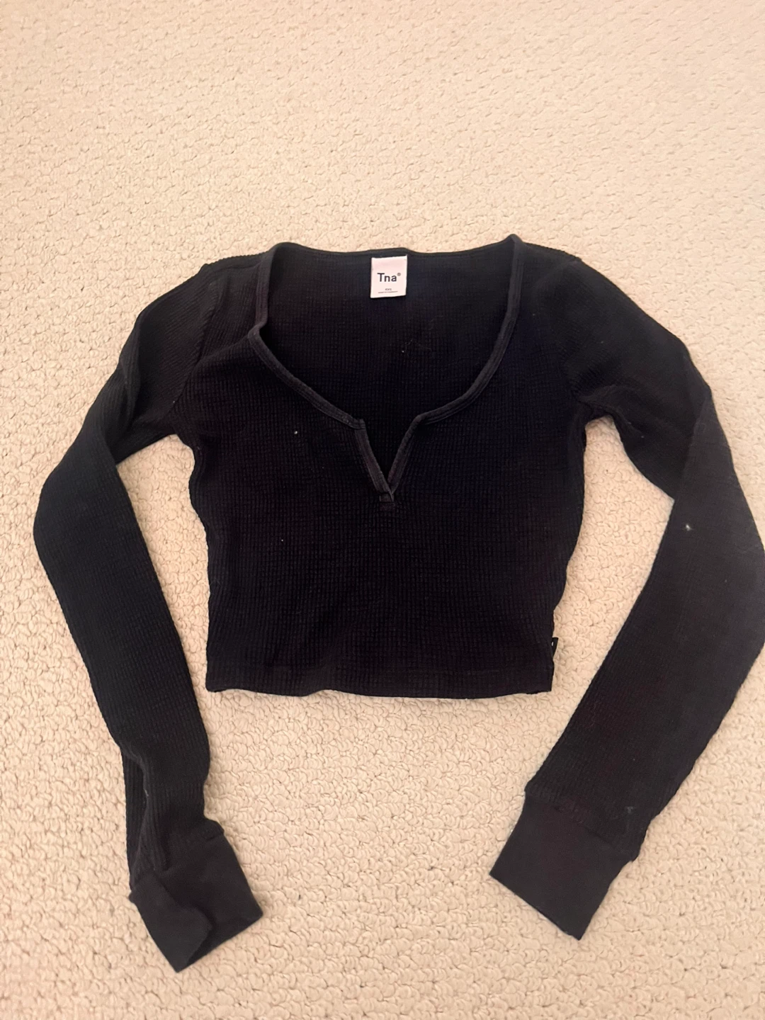 Tna Black Thermal Long Sleeve Top