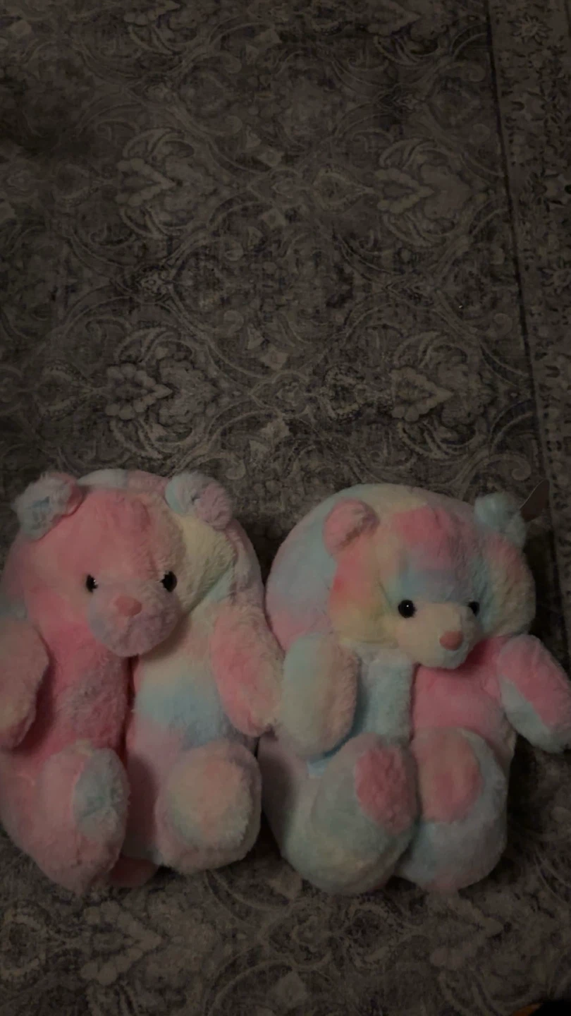 Tie-dye Teddy Bear Slippers