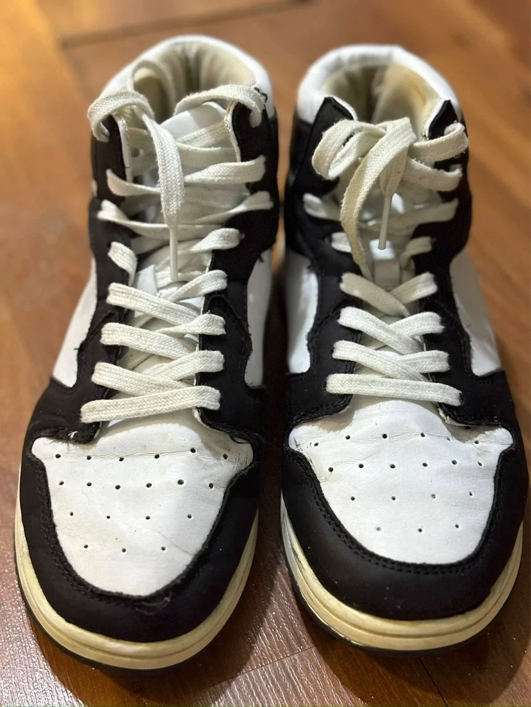 Black and White High-Top Sneakers