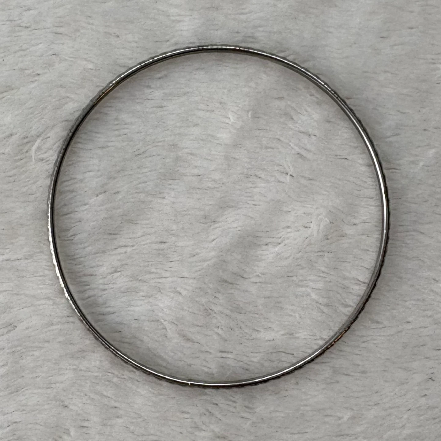 Textured Silver Tone Bangle Bracelet Rope Detail Minimalist - photo 3