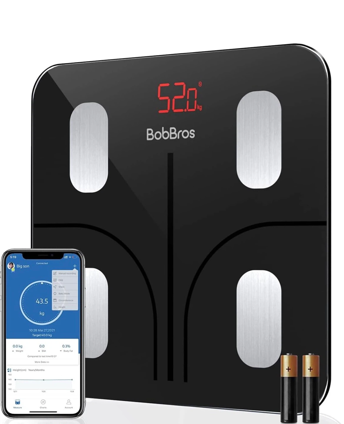 ⚖️ BobBros Smart Body Fat Scale - Bluetooth & App Sync