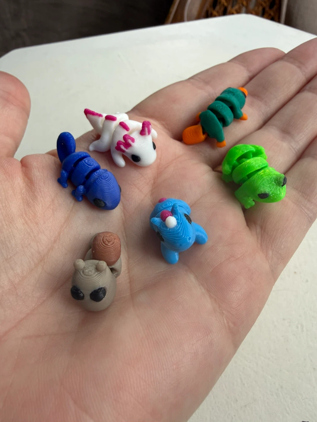 Tiny 3D-printed animals - set of 6