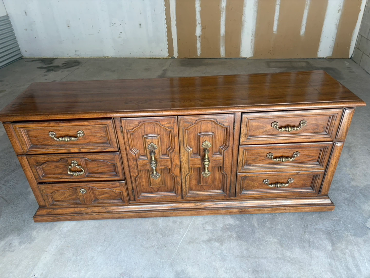 Free delivery used Vintage Wood Dresser with 9 Drawers