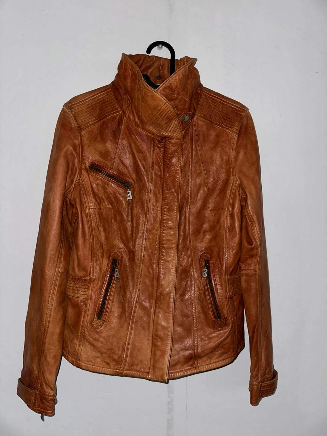 Bogner Jeans Brown Leather Jacket Size 34 - photo 2