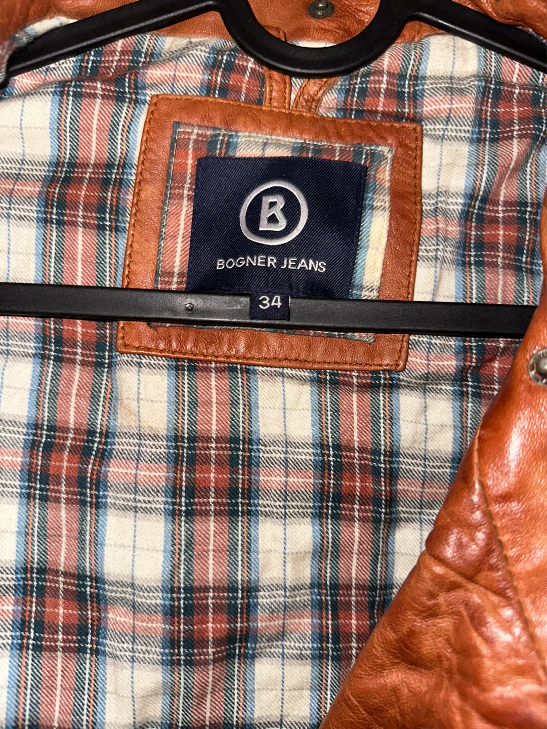 Bogner Jeans Brown Leather Jacket Size 34 - photo 4