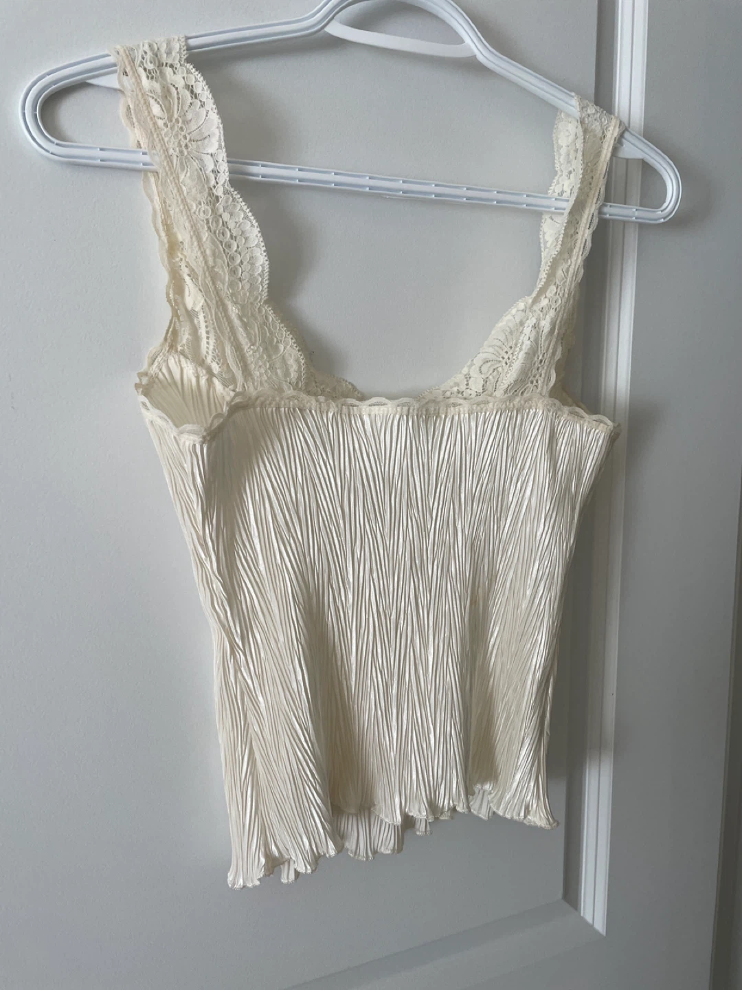 St. Michael by Marks & Spencer Cream Lace Trim Cami Top UK 10 - photo 2