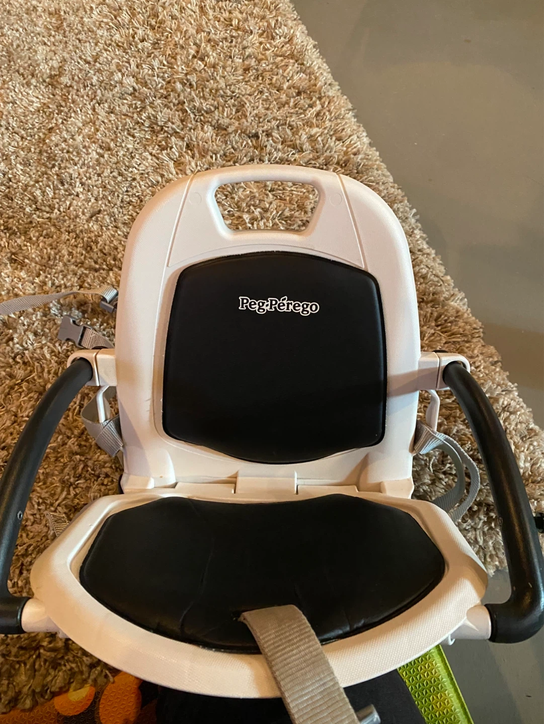 Peg Perego high chair booster seat with tray and bag