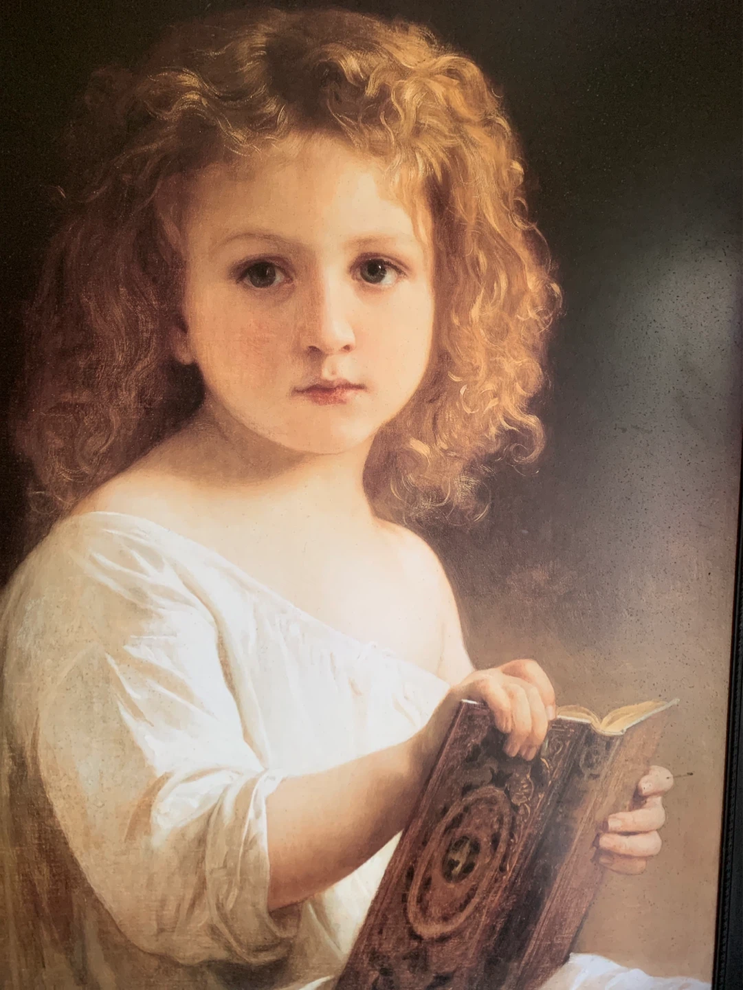 Large Framed (oil)Print (oil) of,,The Story  Book”by William - photo 2