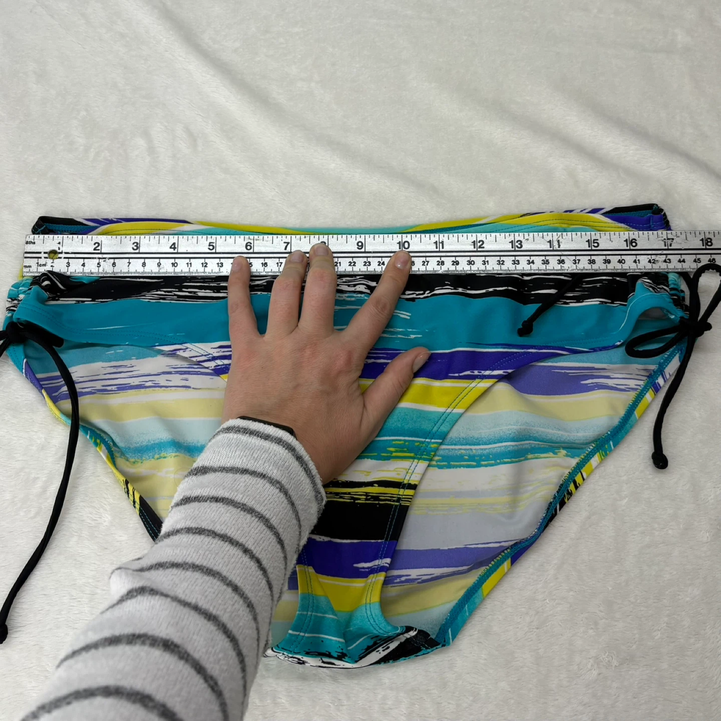Zuma Beach Striped Side Tie Bikini Swimsuit Bottoms Size 14 - photo 3
