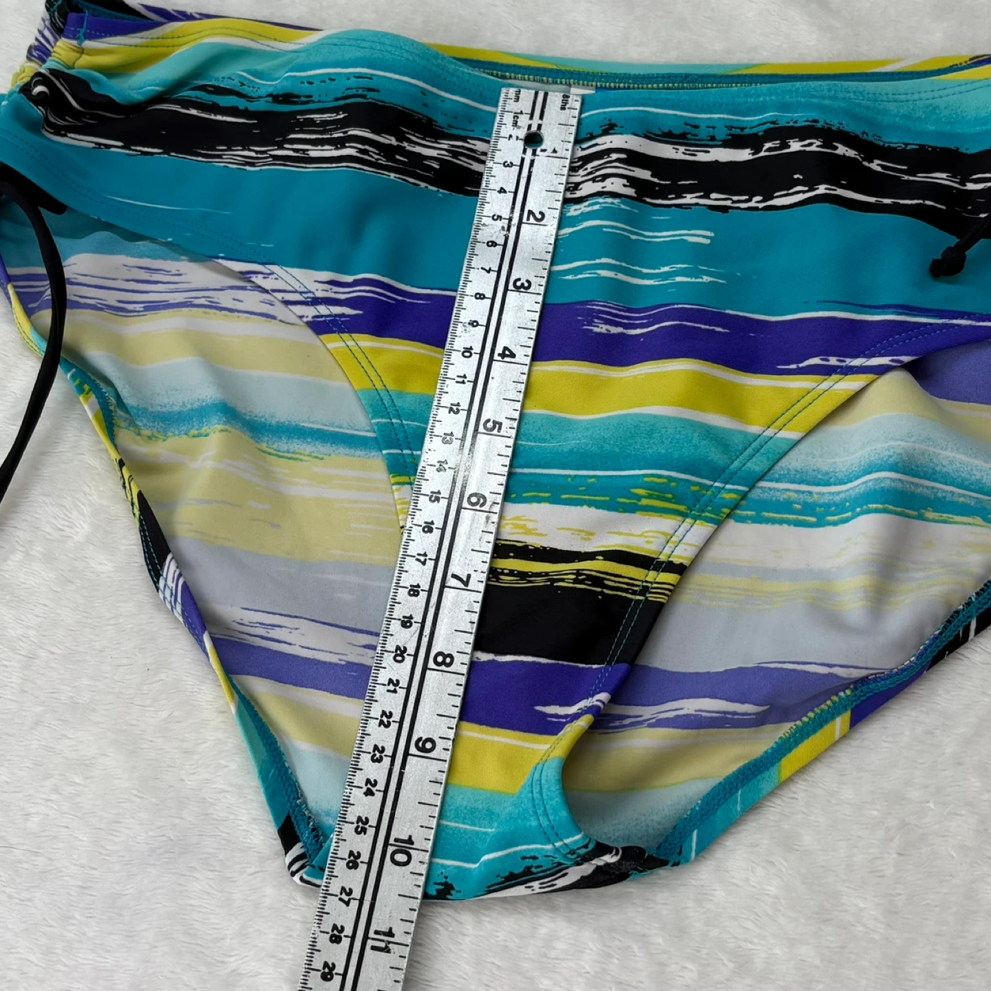 Zuma Beach Striped Side Tie Bikini Swimsuit Bottoms Size 14 - photo 4