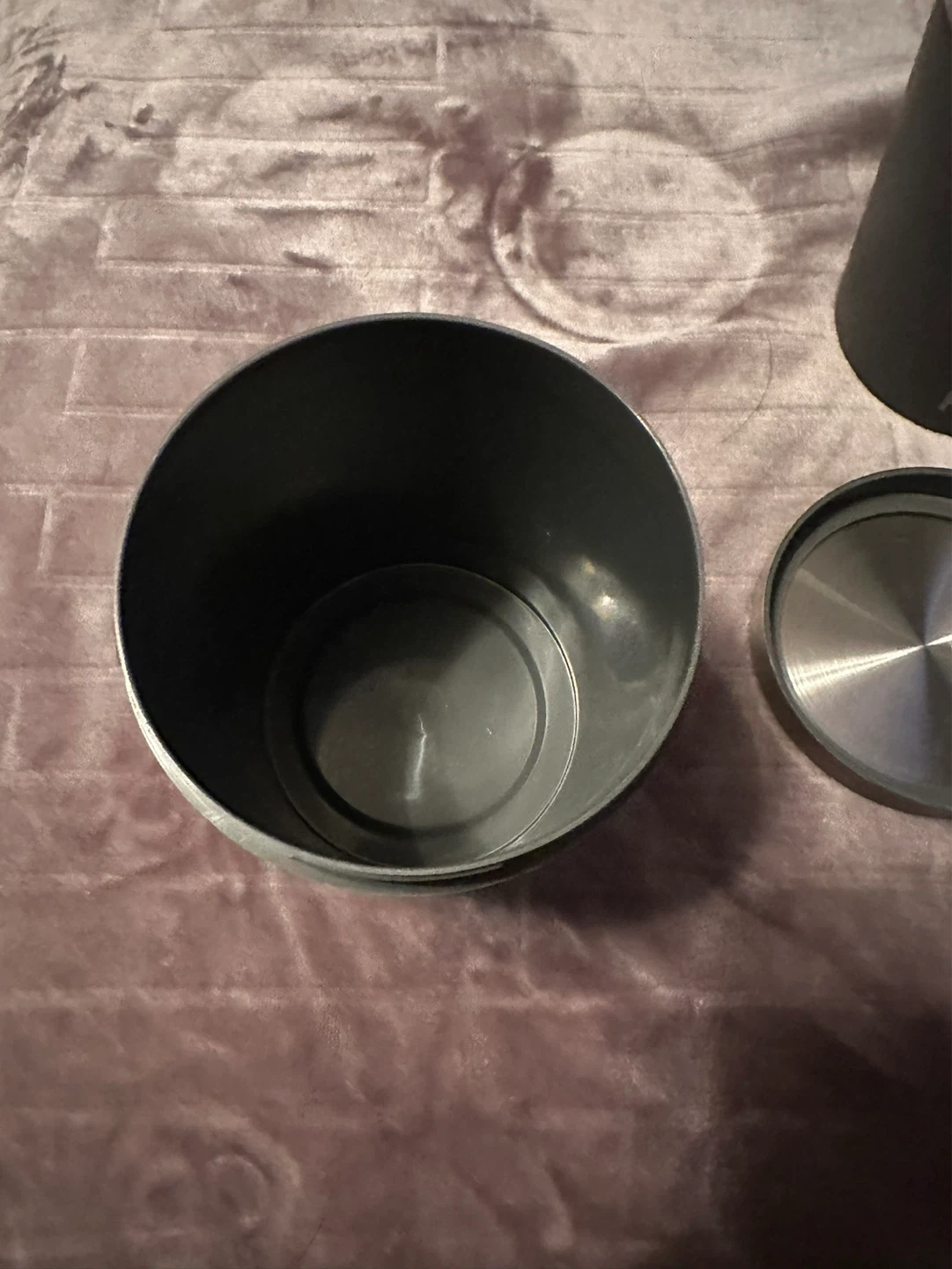 Set of 3 Black "TEA" Canisters with Stainless Lids - photo 2