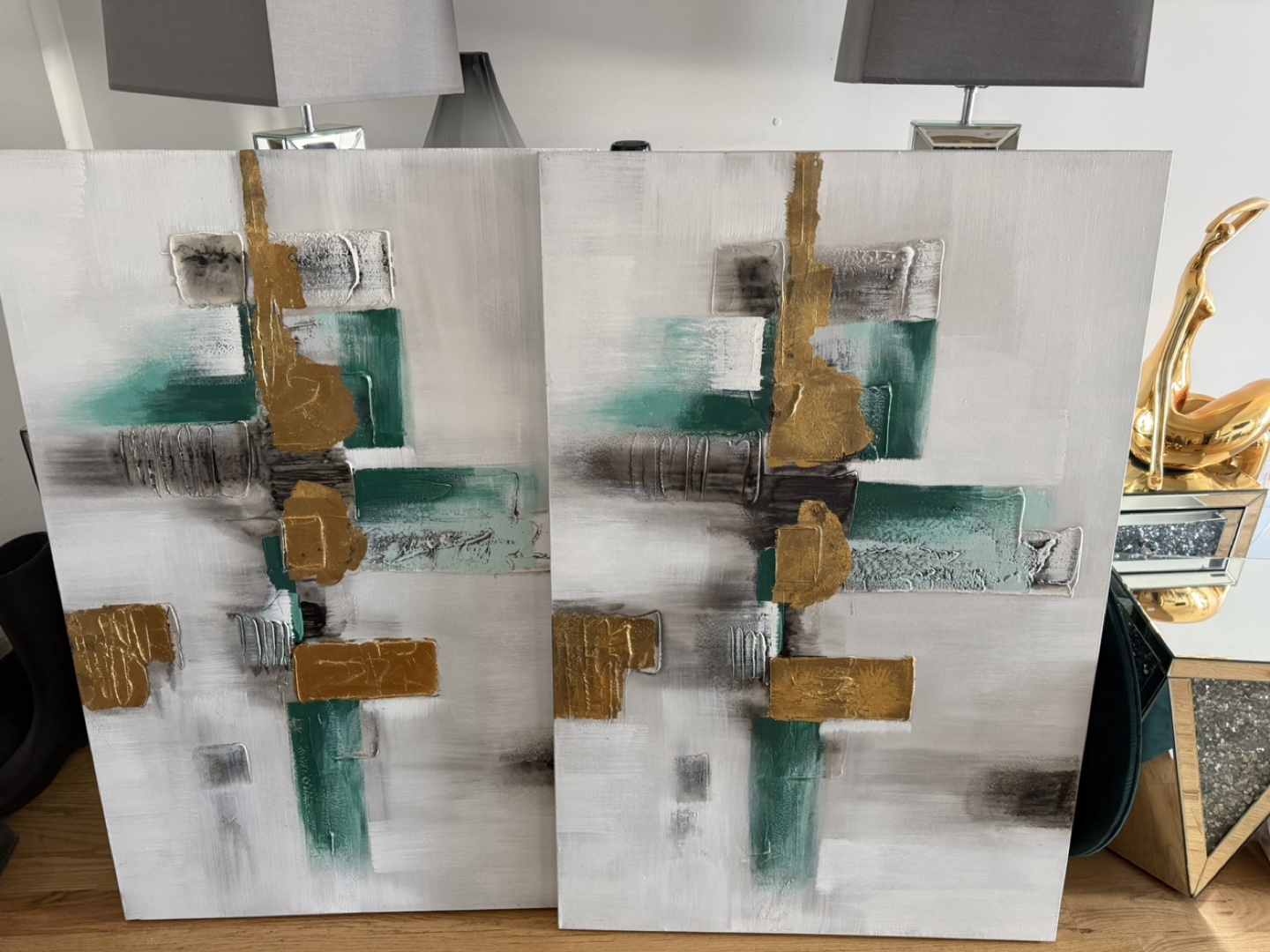 Set of 2 Abstract Art Wall Paintings