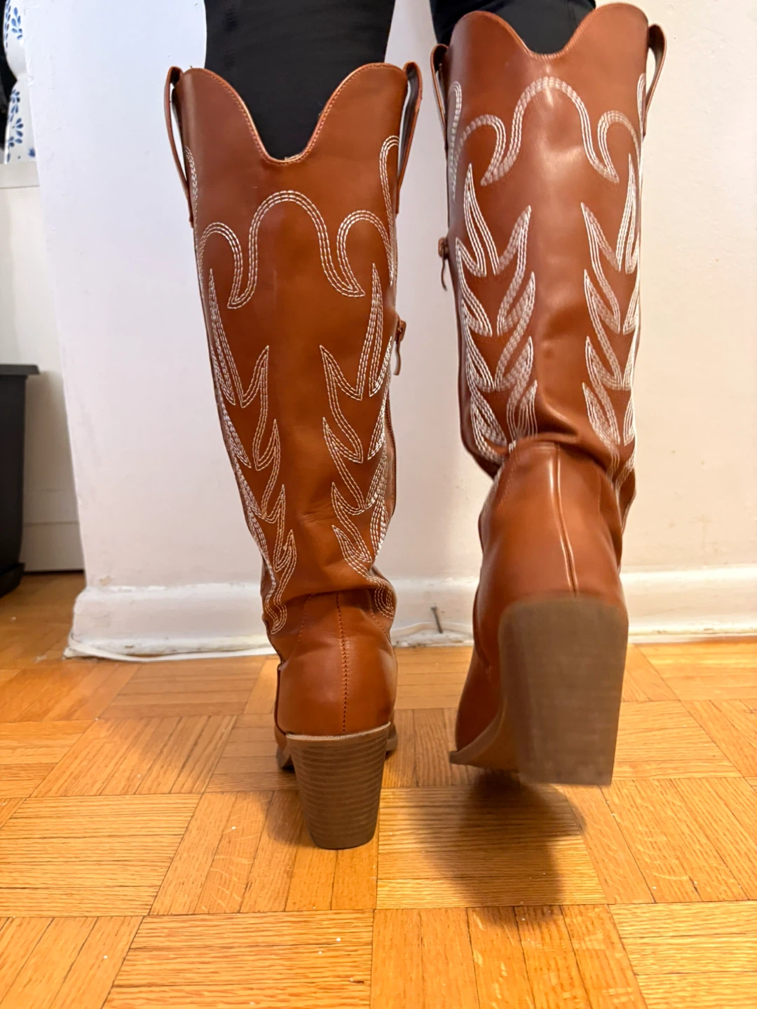 Top Moda Brown Embroidered Cowboy Boots Size 6.5 - photo 4