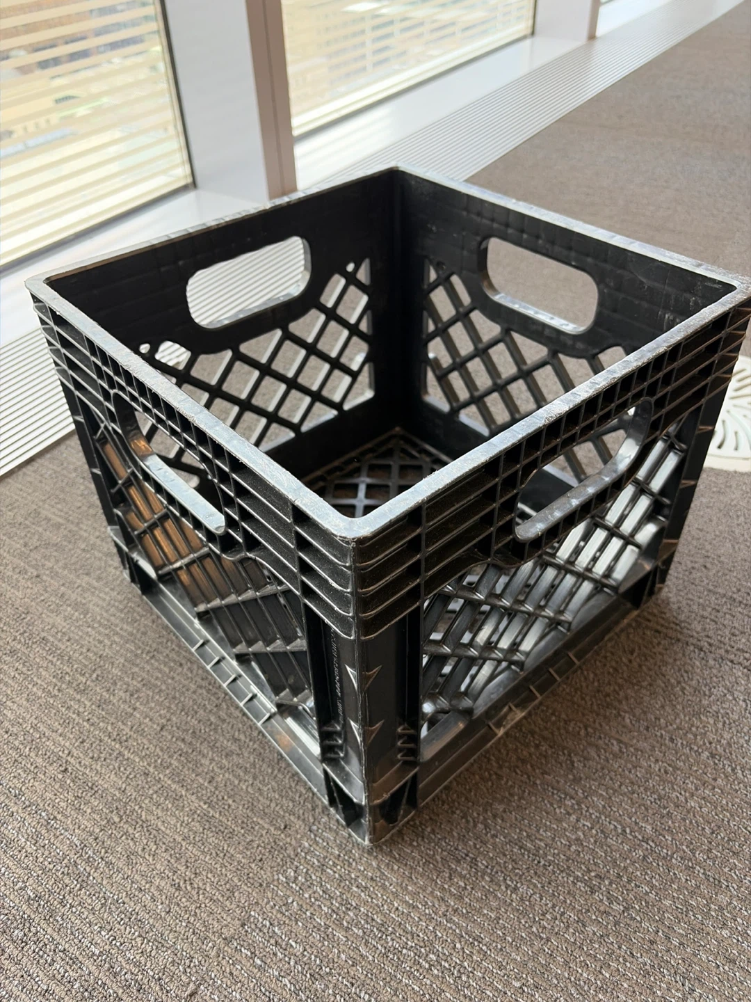 Black Plastic Milk Crate x 3