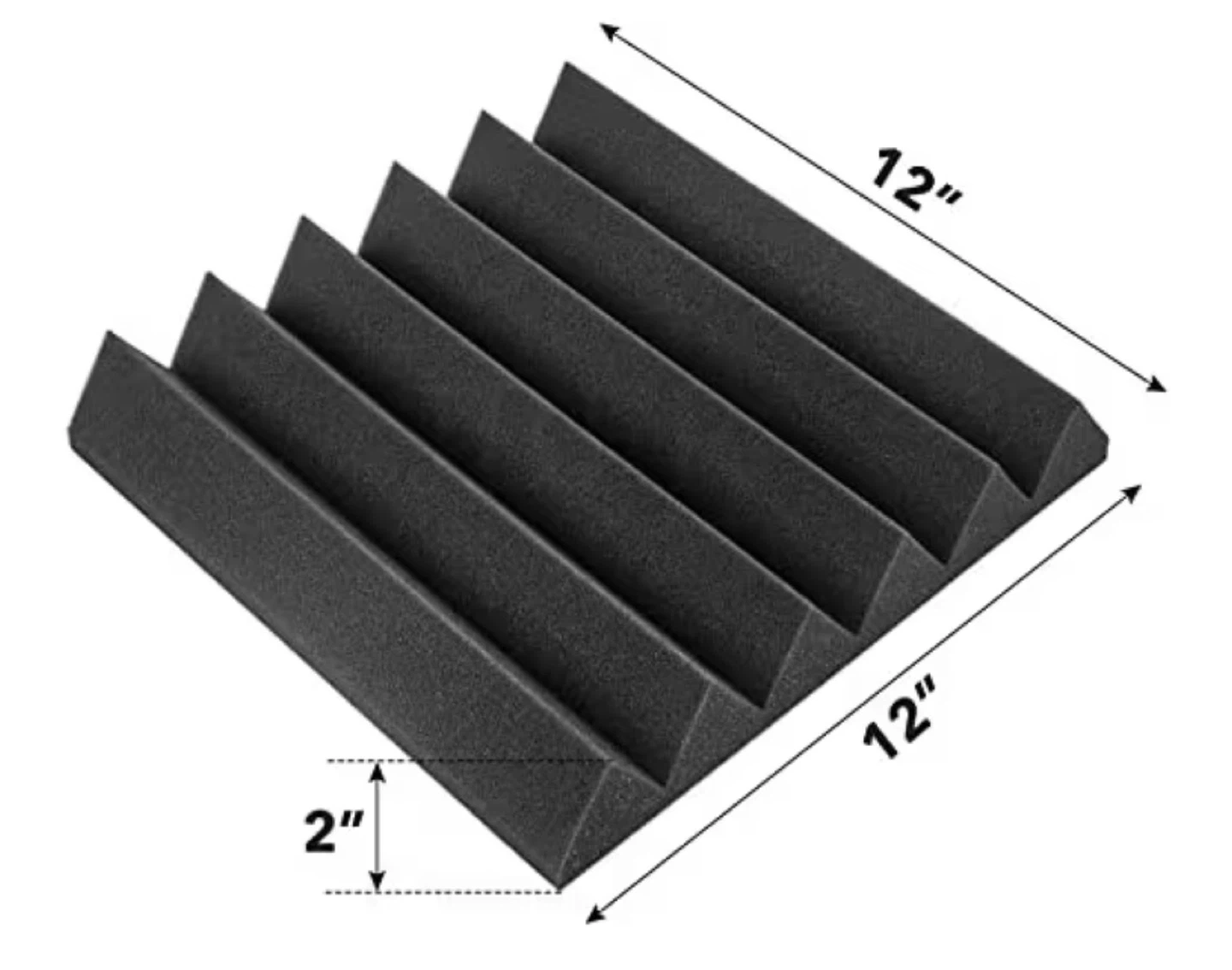 Soundproof Acoustic Foam Panels - 12" x 12" x 2" (Set of 24) - photo 2