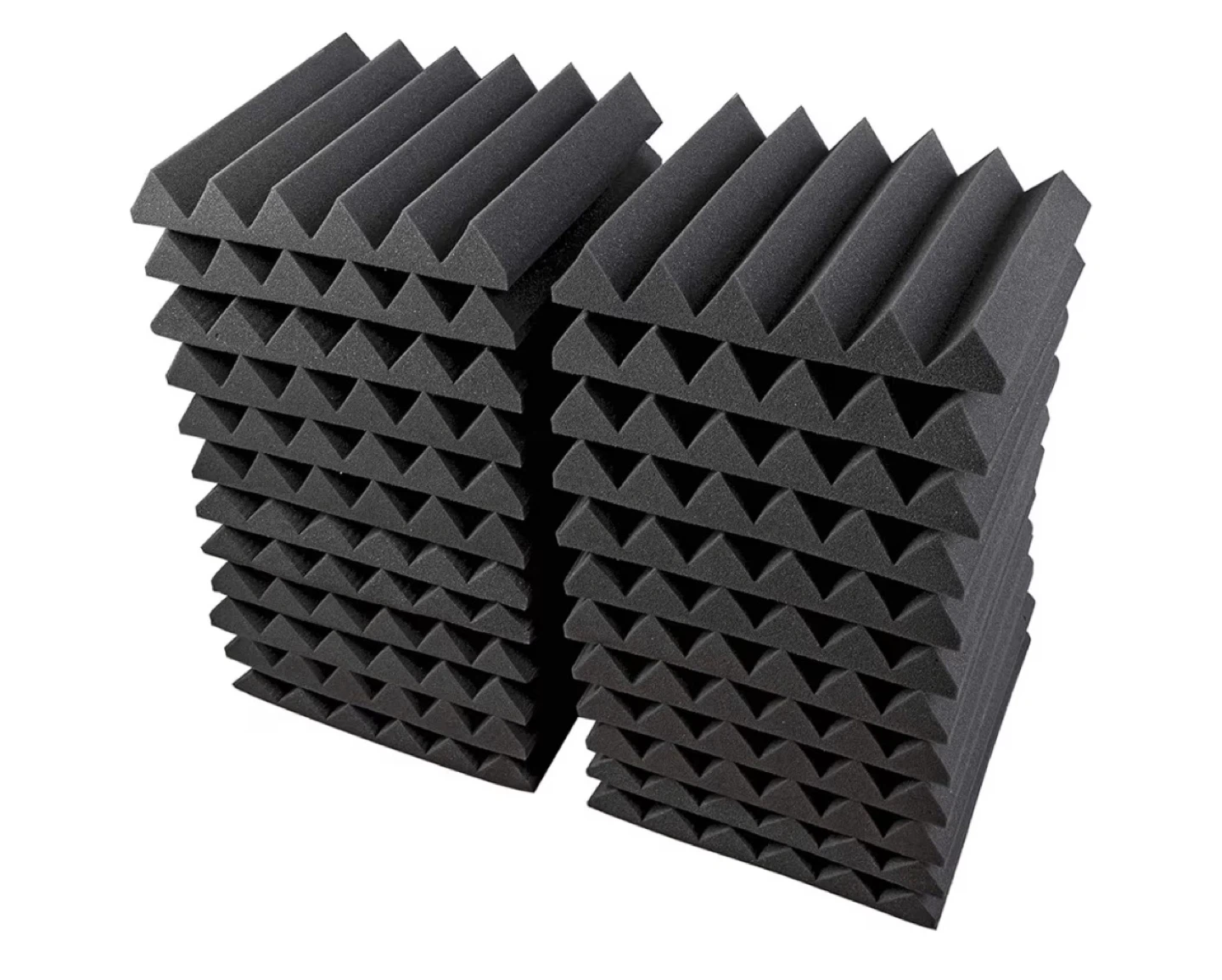 Soundproof Acoustic Foam Panels - 12" x 12" x 2" (Set of 24)