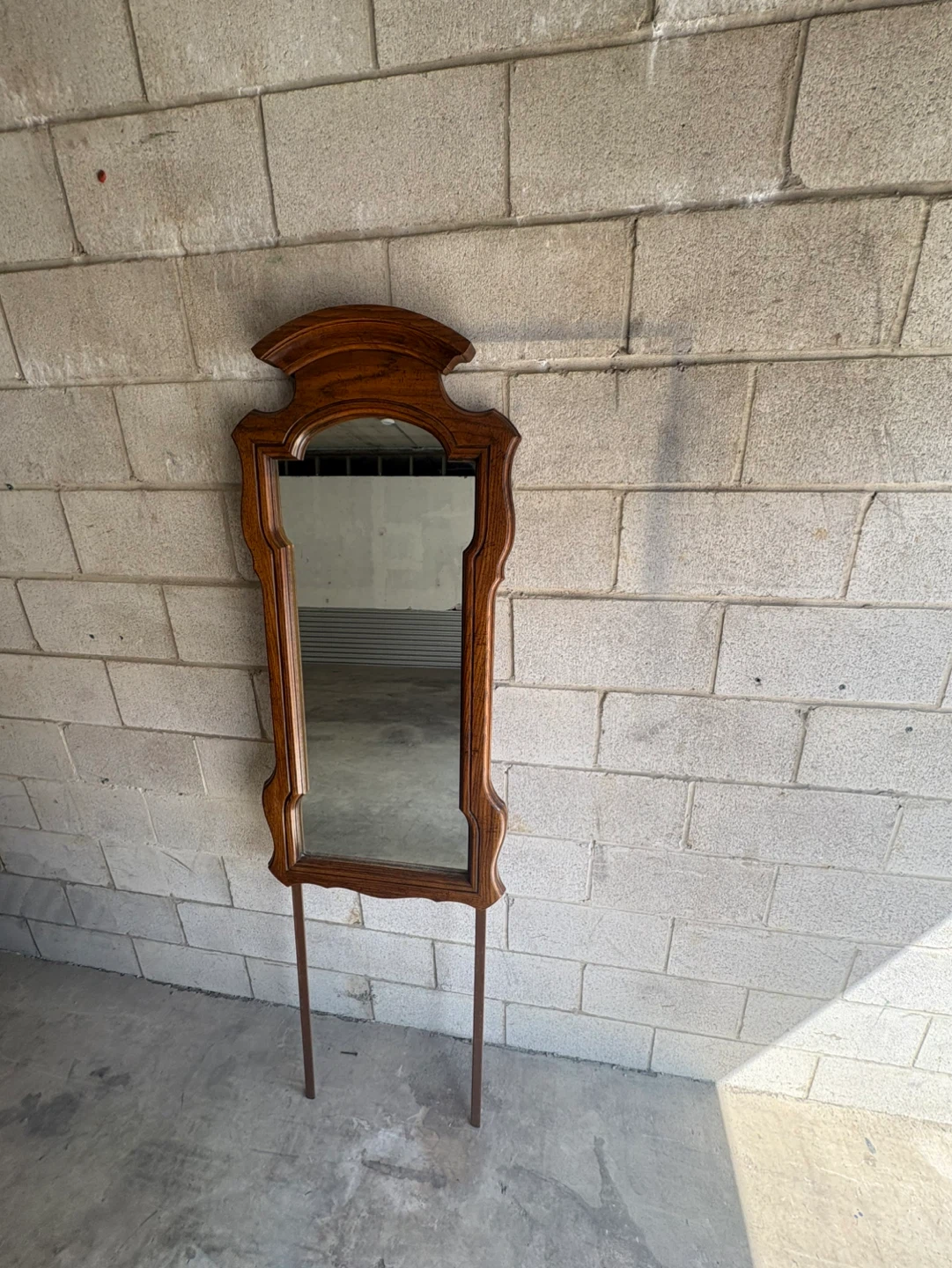 Free delivery used Vintage Wood Accent Mirror with Stand