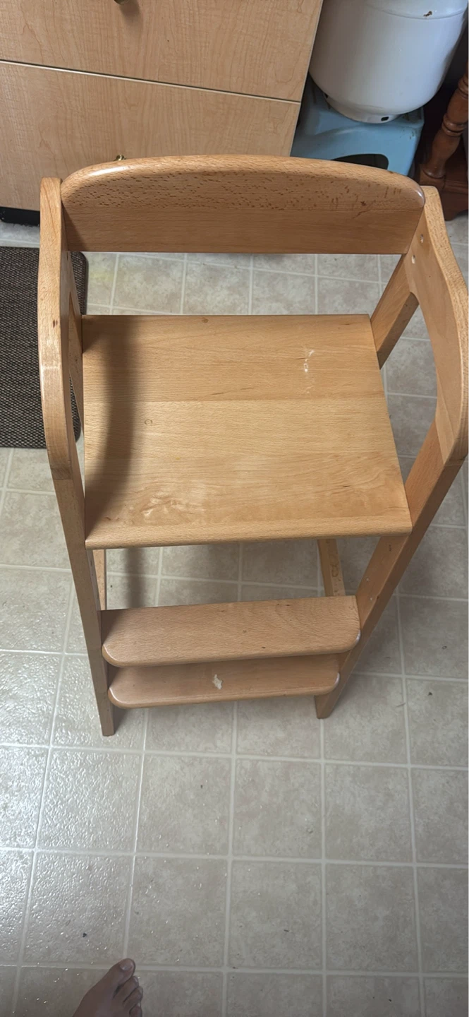 Wooden Step Stool Kitchen Helper Tower