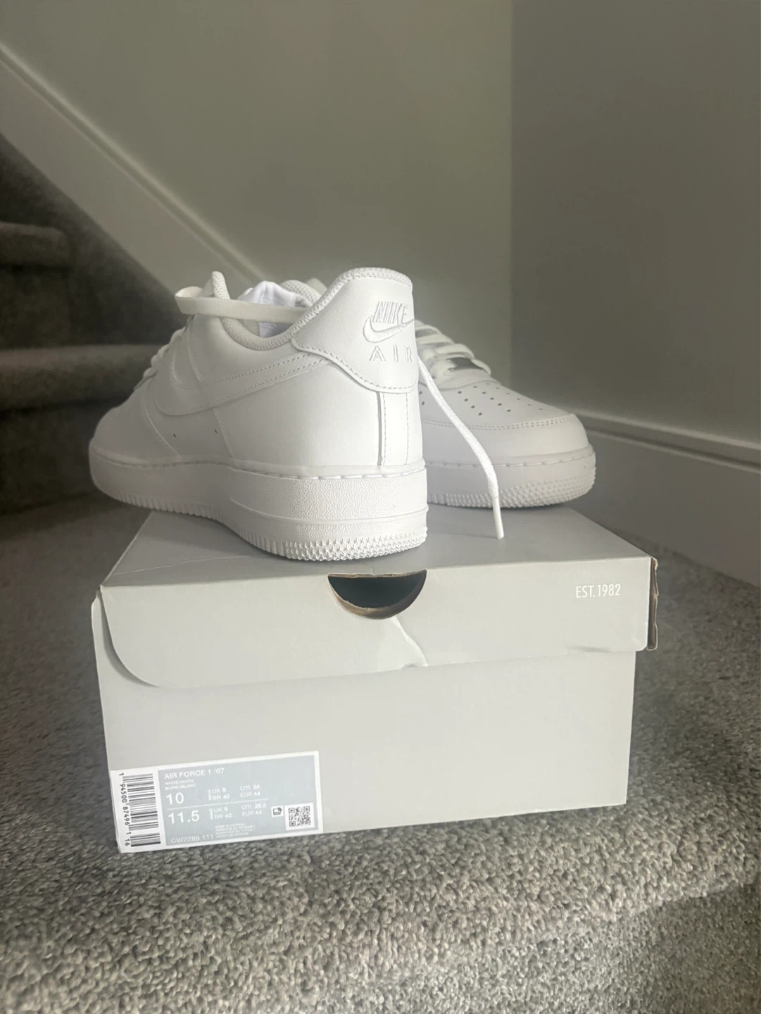 Nike Air Force 1 '07 White Sneakers - Size 10 - photo 3
