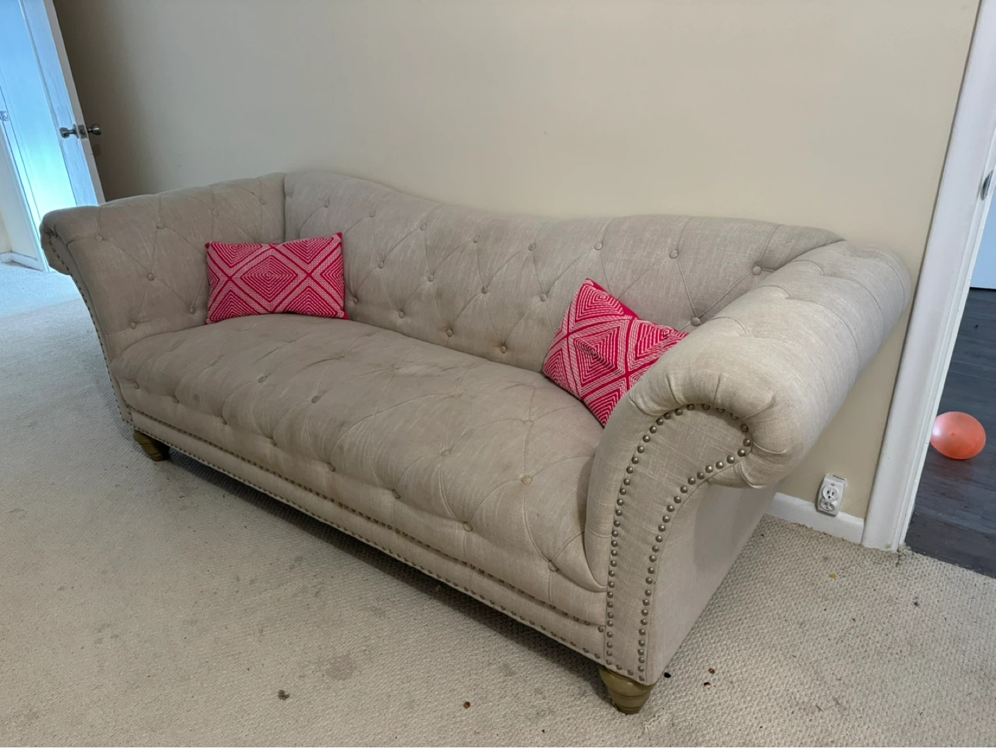 Tufted Chesterfield Sofa with Nailhead Trim