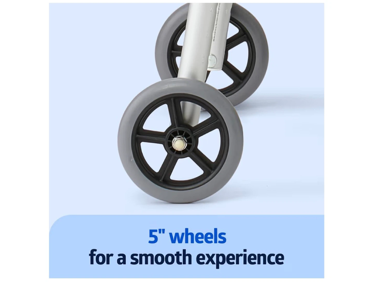 Silver Folding Walker with 5" Wheels - photo 4
