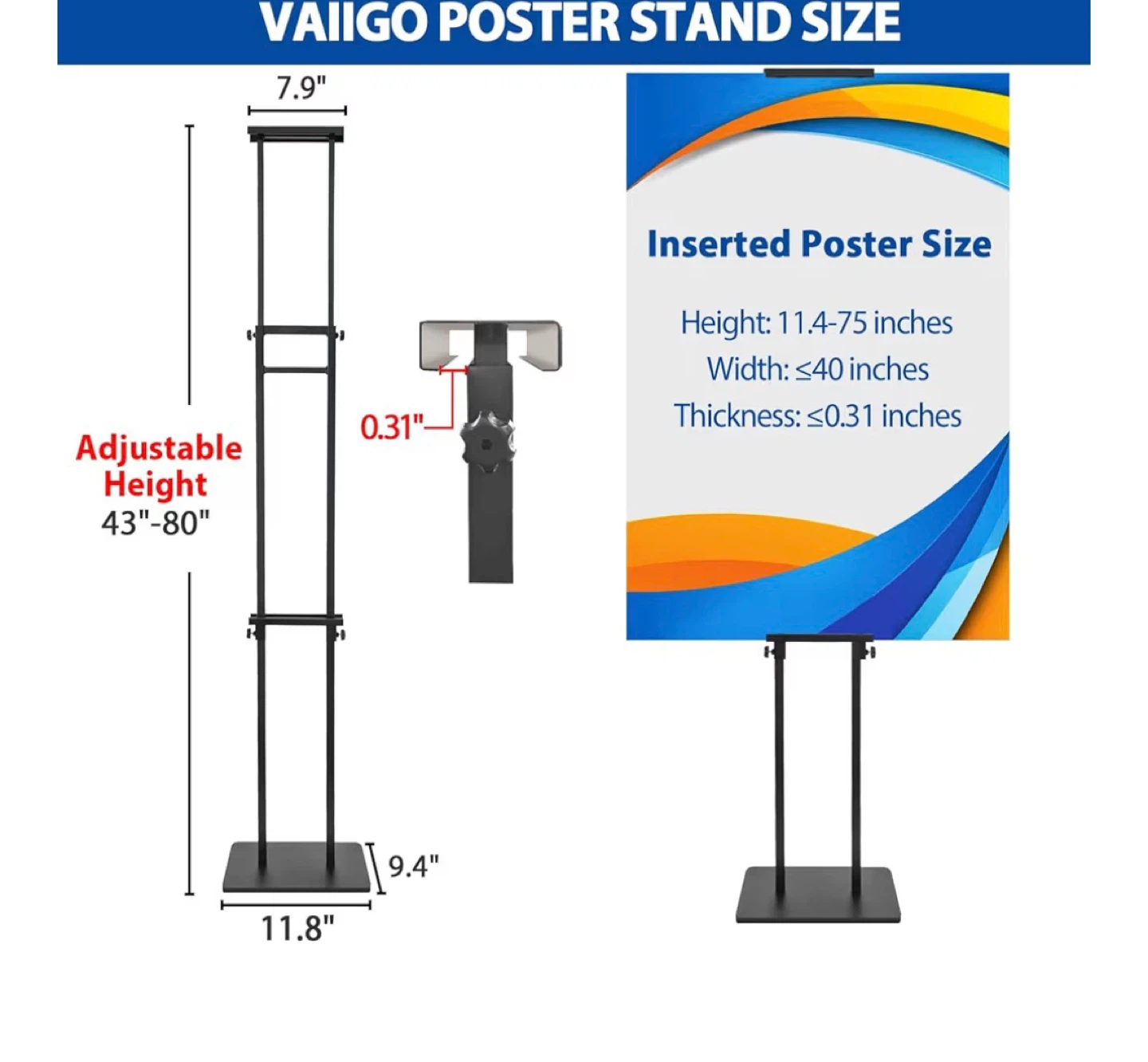 VAIIGO Double-Sided Poster Stand - photo 2