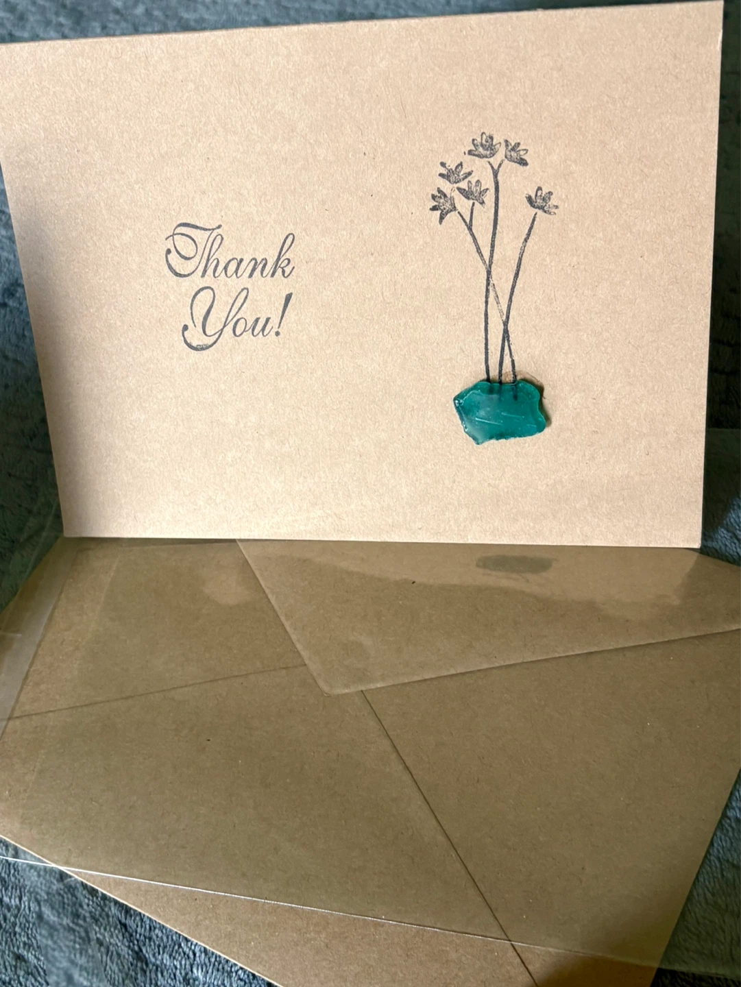 $20- 4pk SeaGlass Thank You Cards- Set #4 - photo 3