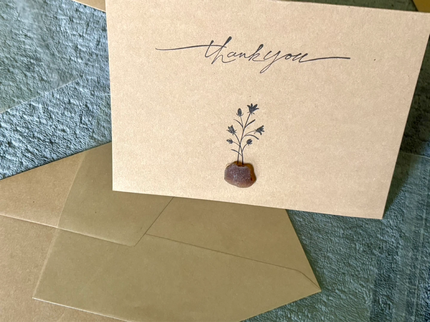 $20- 4pk SeaGlass Thank You Cards- Set #4 - photo 5