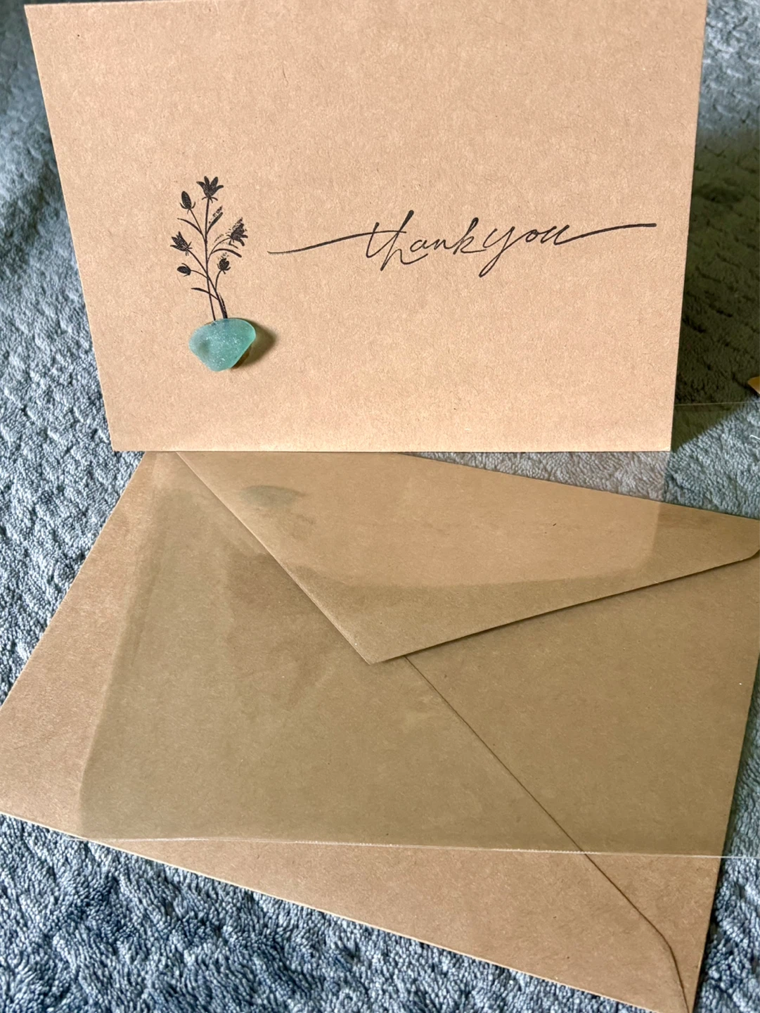 $20- 4pk SeaGlass Thank You Cards- Set #4 - photo 2