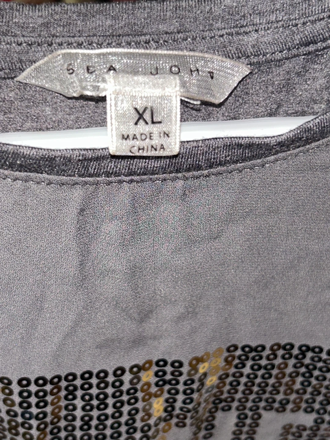 Grey Sequin Long Sleeve Shirt - XL - photo 3