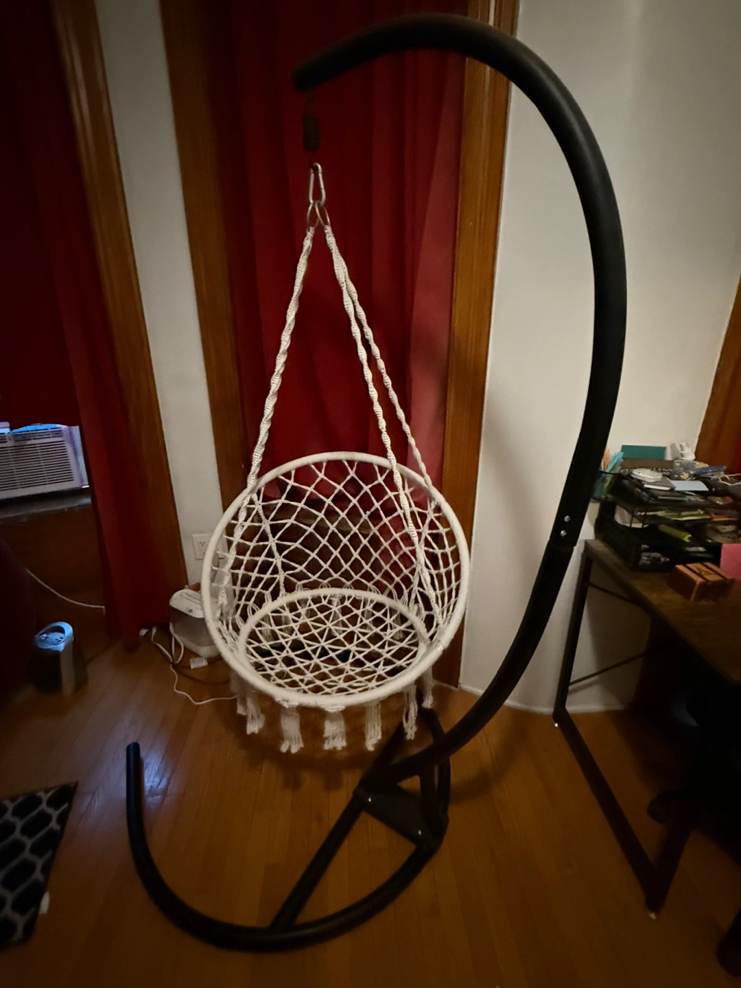 Hanging Macrame Swing Chair with Stand
