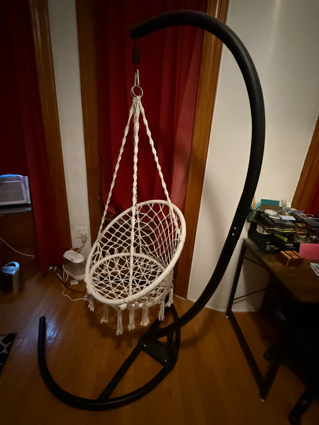 Hanging Macrame Swing Chair with Stand - photo 2