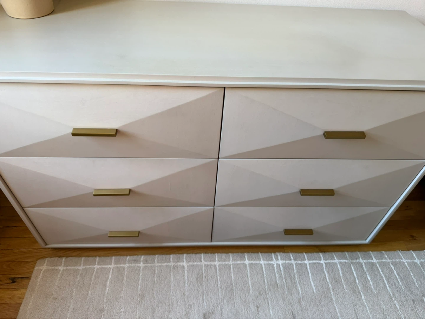 RH Miranda Wide Pearl Gray 6-Drawer Dresser with Gold Handles - photo 2