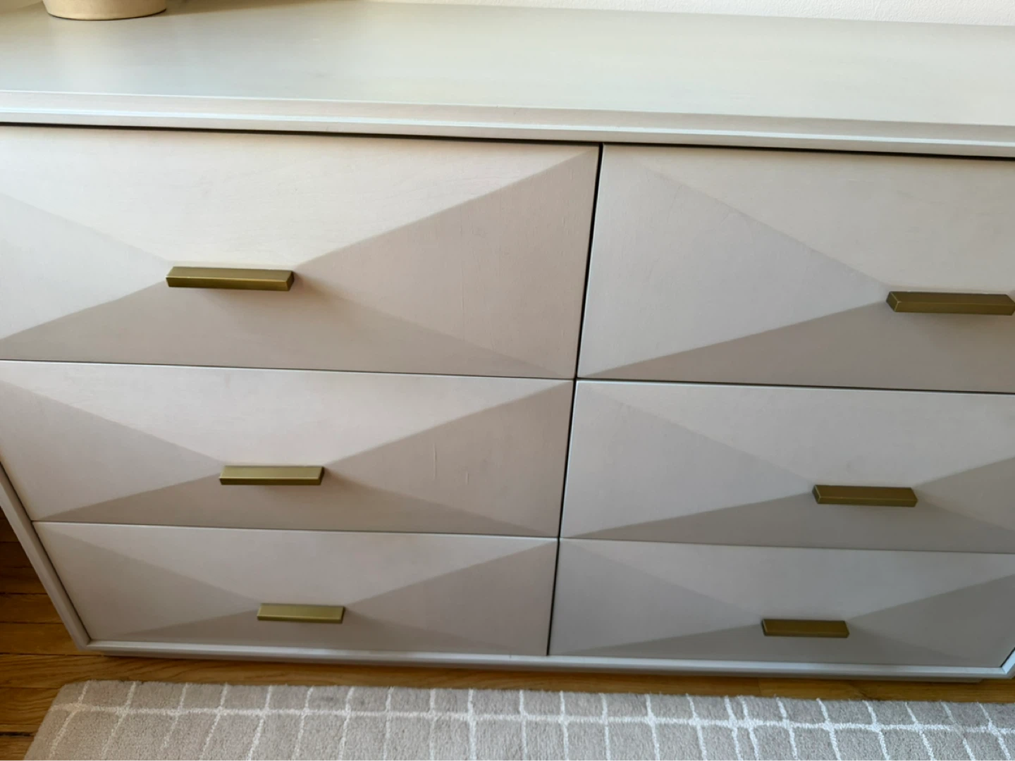 RH Miranda Wide Pearl Gray 6-Drawer Dresser with Gold Handles - photo 3