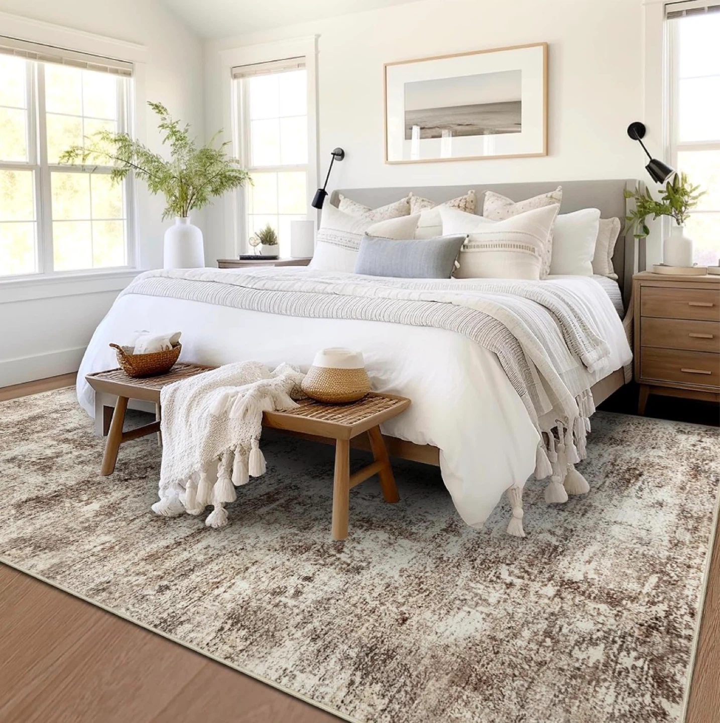 Distressed Abstract Area Rug - photo 3