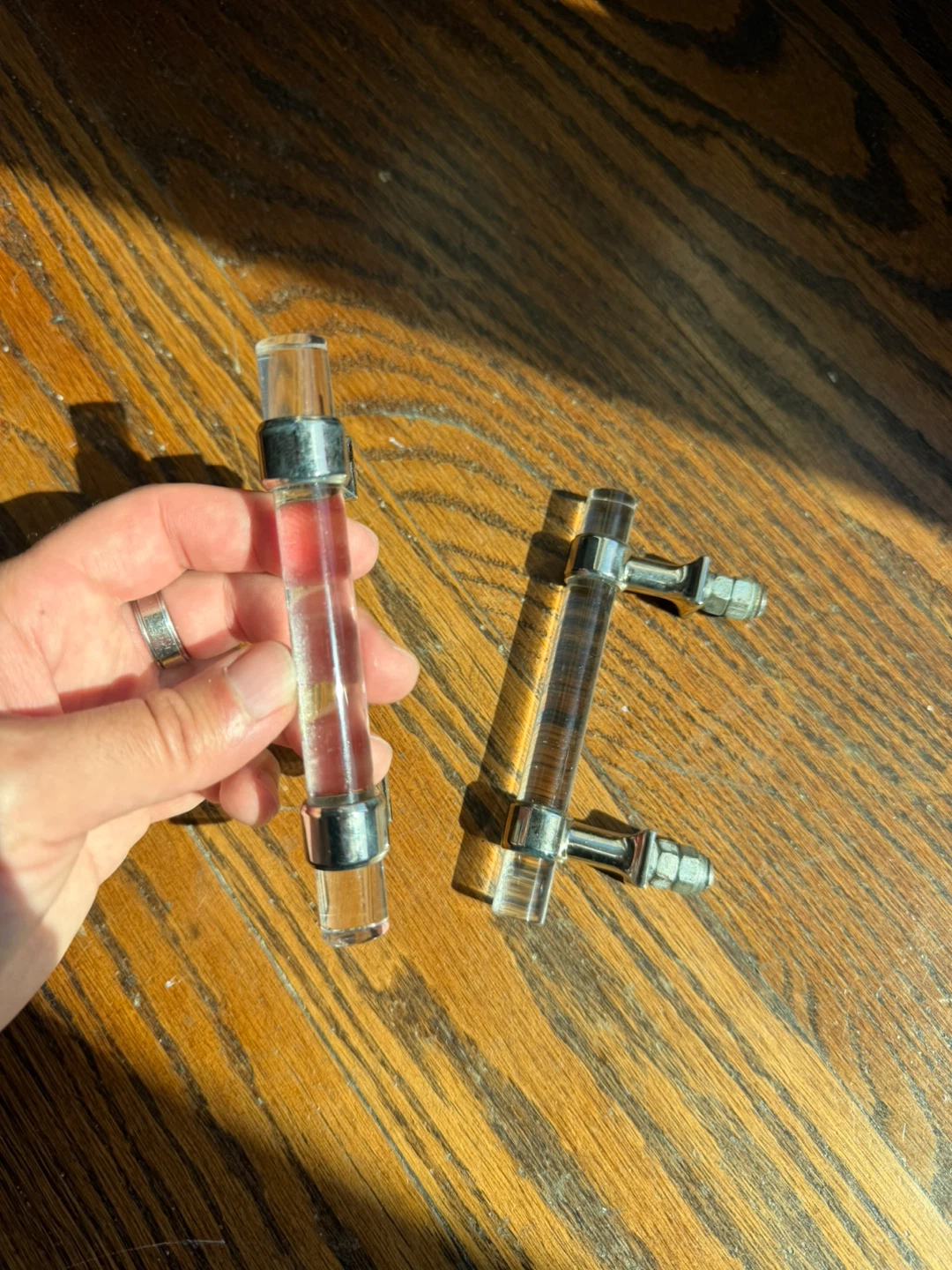2 Clear Acrylic Cabinet Drawer Pulls
