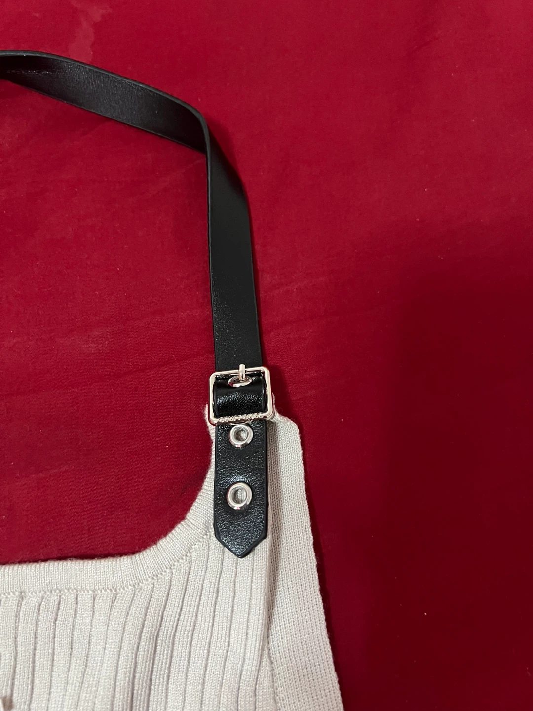 Courreges knit top with black strap - photo 2