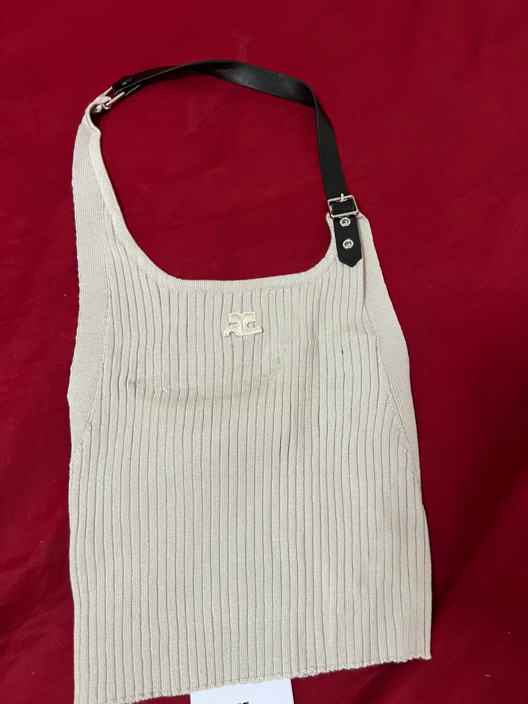 Courreges knit top with black strap