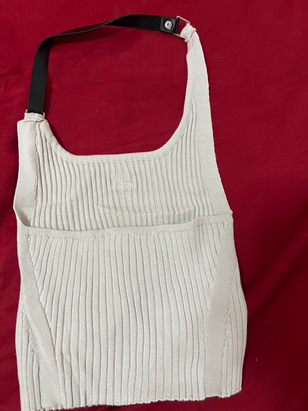 Courreges knit top with black strap - photo 5