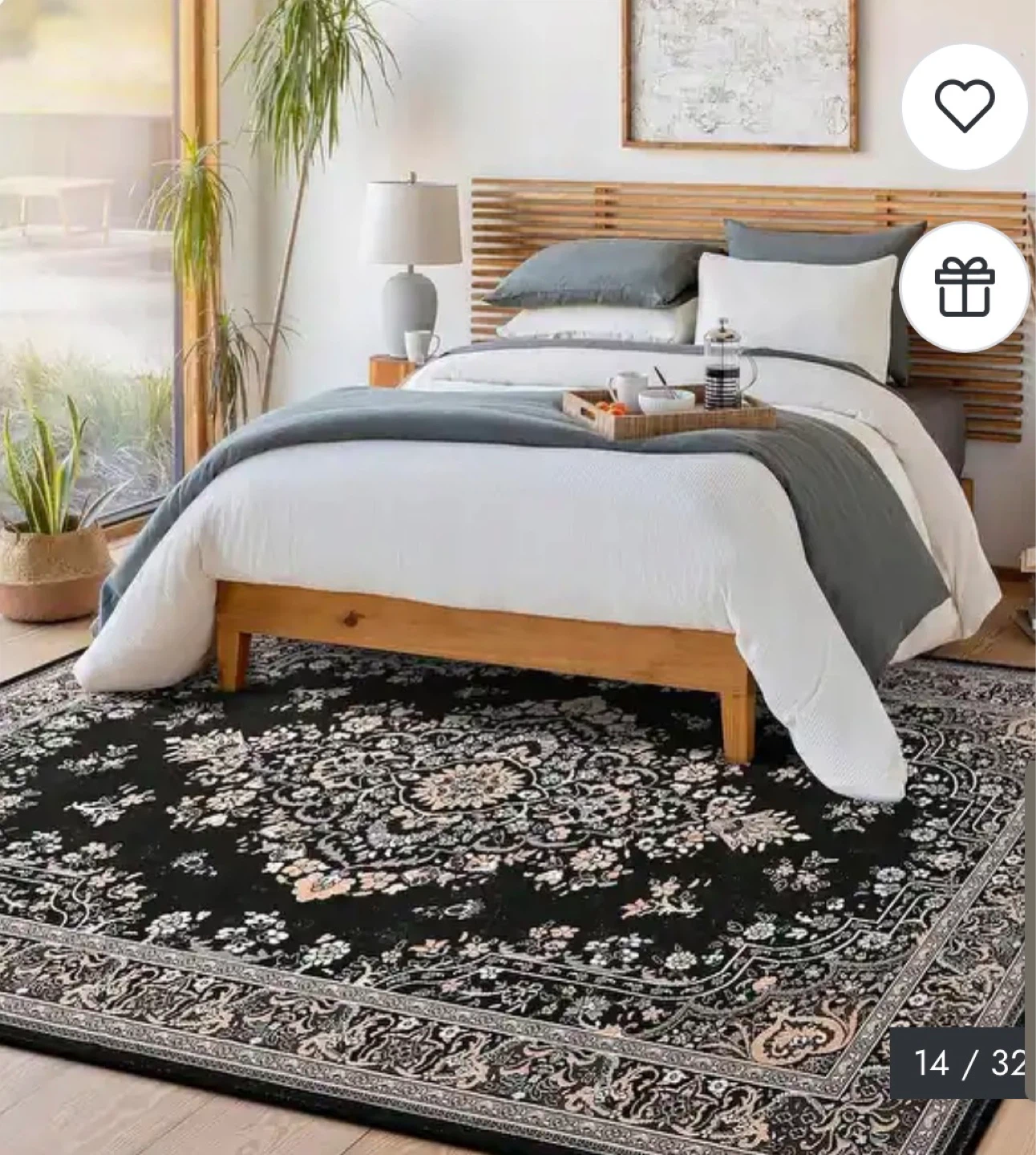 Black Oriental Area Rug 8x10 ft - photo 4