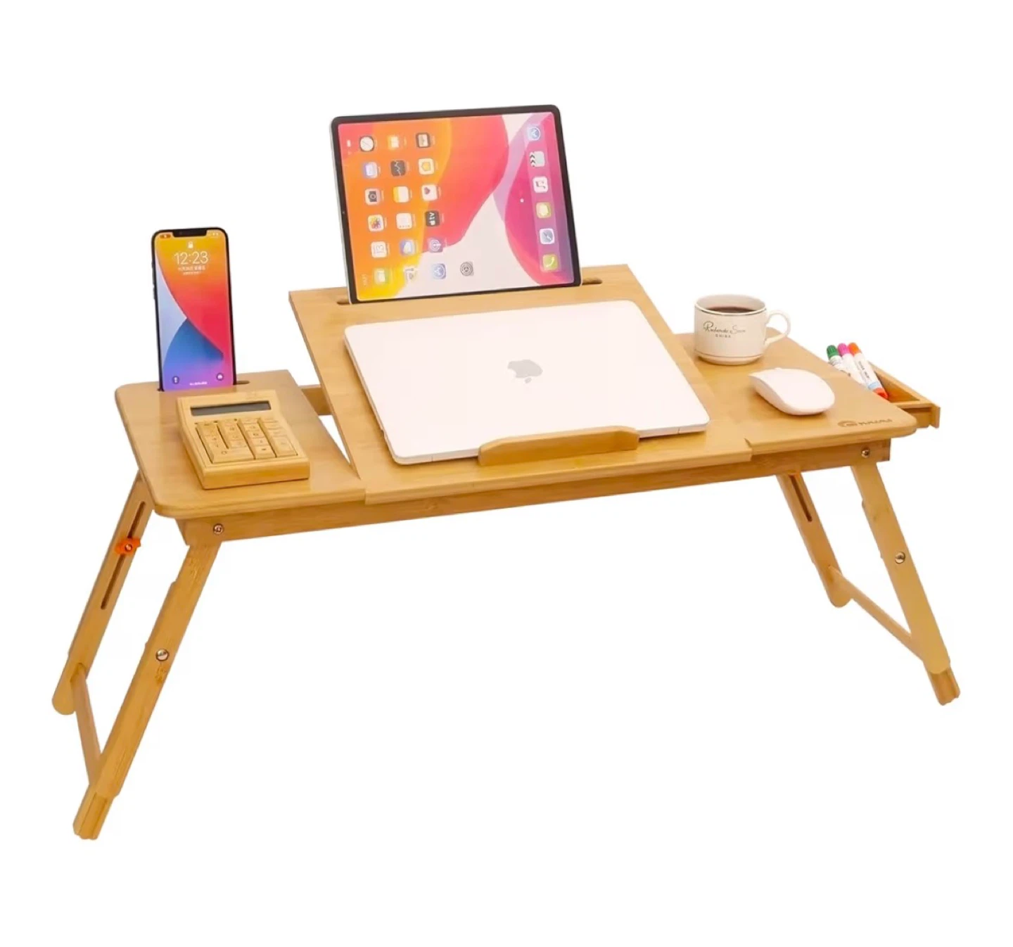 COIWAL Bamboo Laptop Desk - Adjustable Height & Angle
