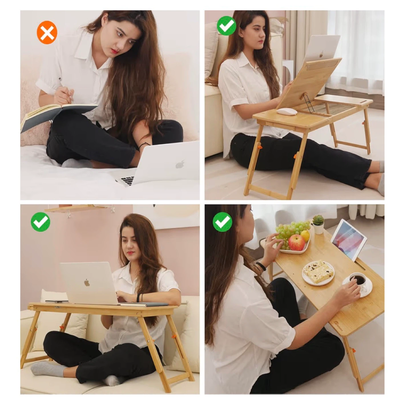 COIWAL Bamboo Laptop Desk - Adjustable Height & Angle - photo 3