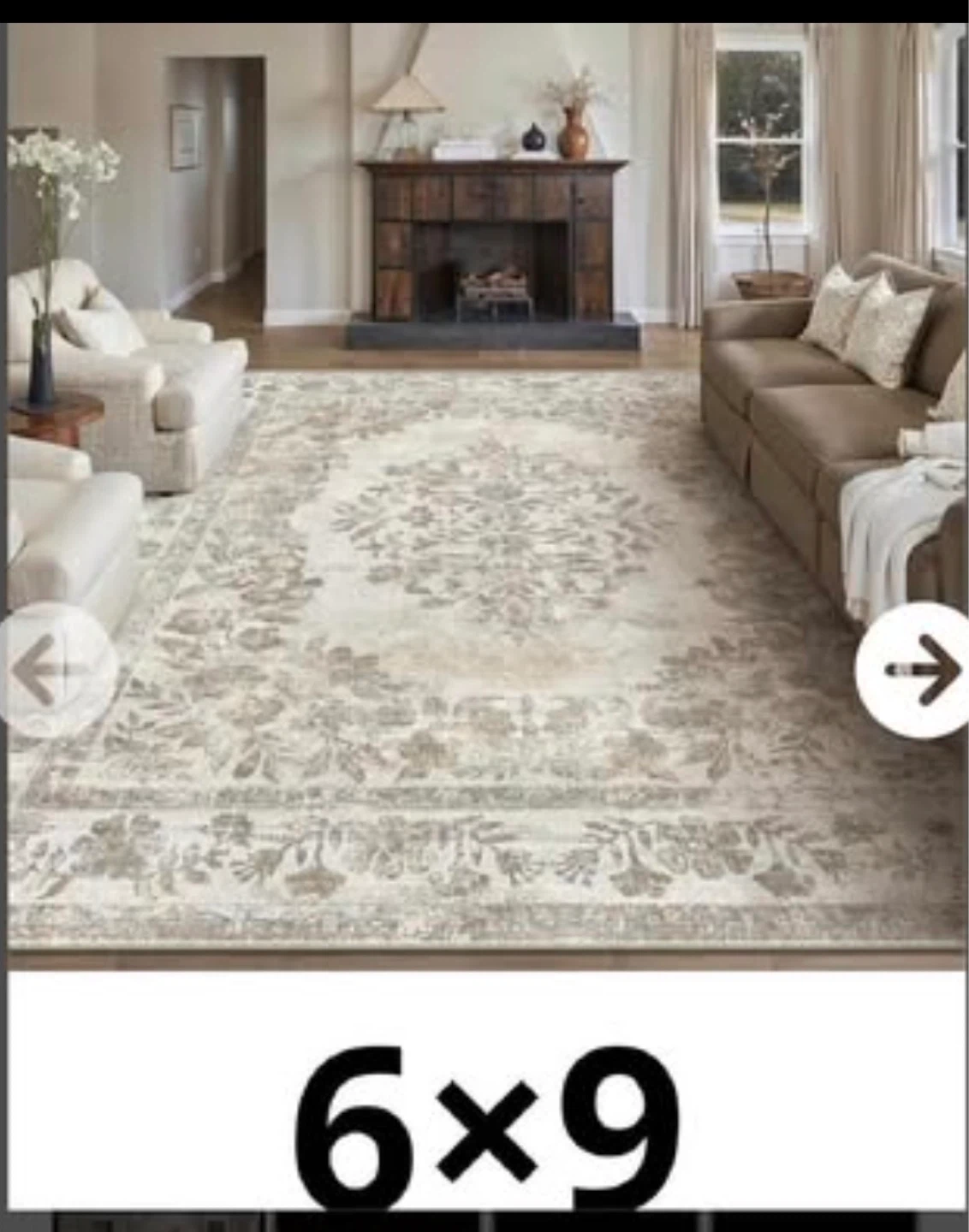 6’x9’ and 5’x7’ Beige Vintage Distressed Rug