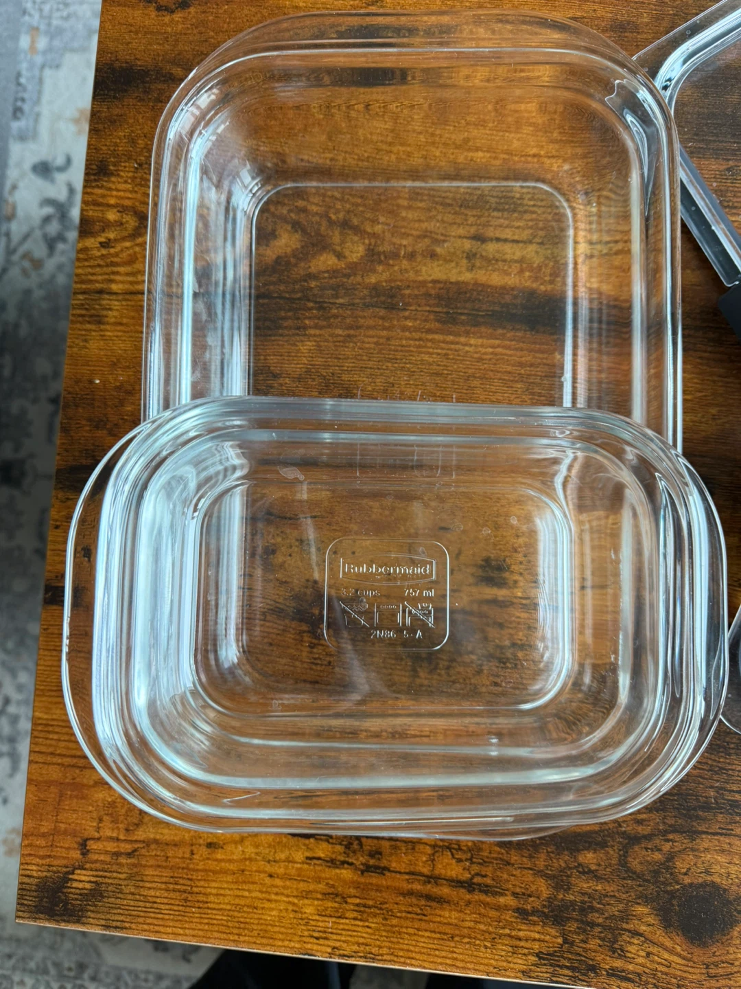 2 Rubbermaid Glass Containers with Lids (stuck together) - photo 2