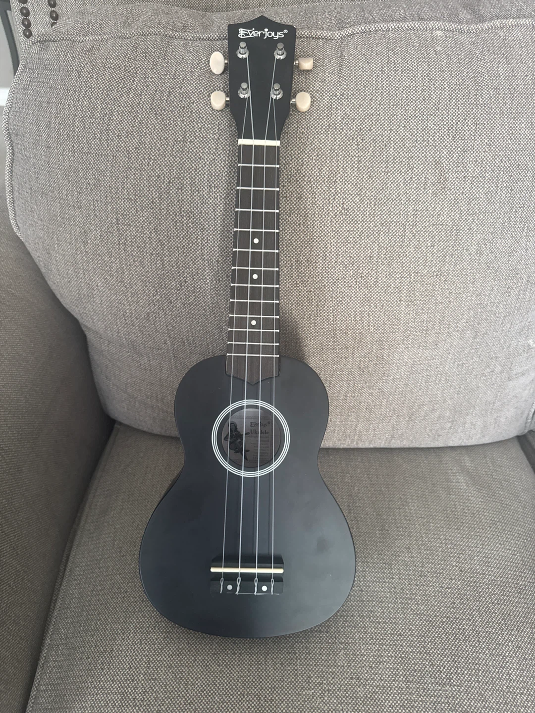 Everjoys Black Ukulele with Accessories and Case